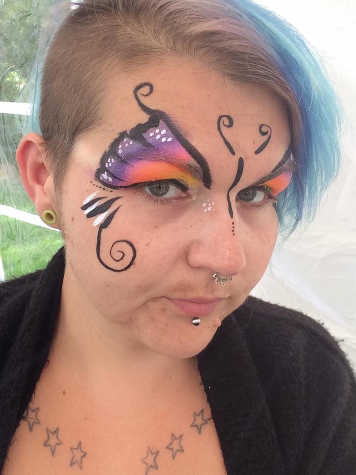 Cosmic Faerie Face Painting and Glitter Art